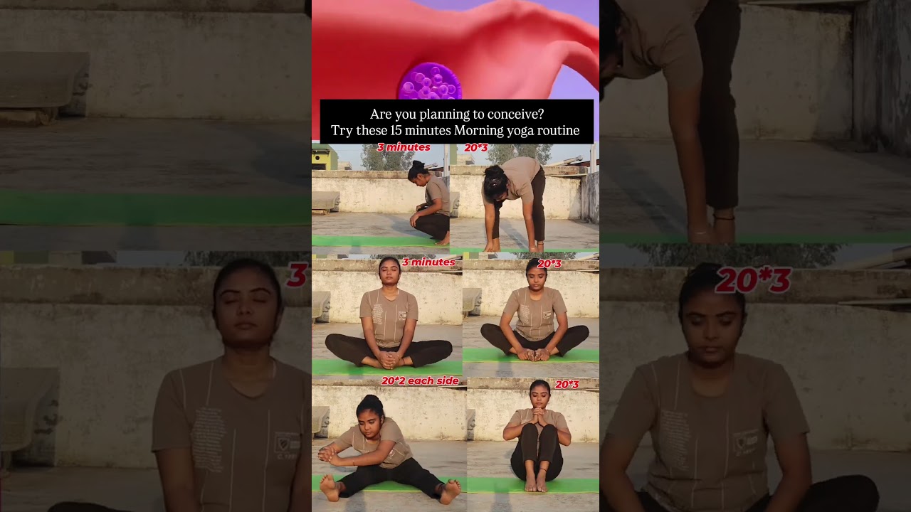 Are you planning to conceive?Try this Simple asanas morning yoga routine ✅✅🧘‍♀️🧘‍♀️##fertility ##