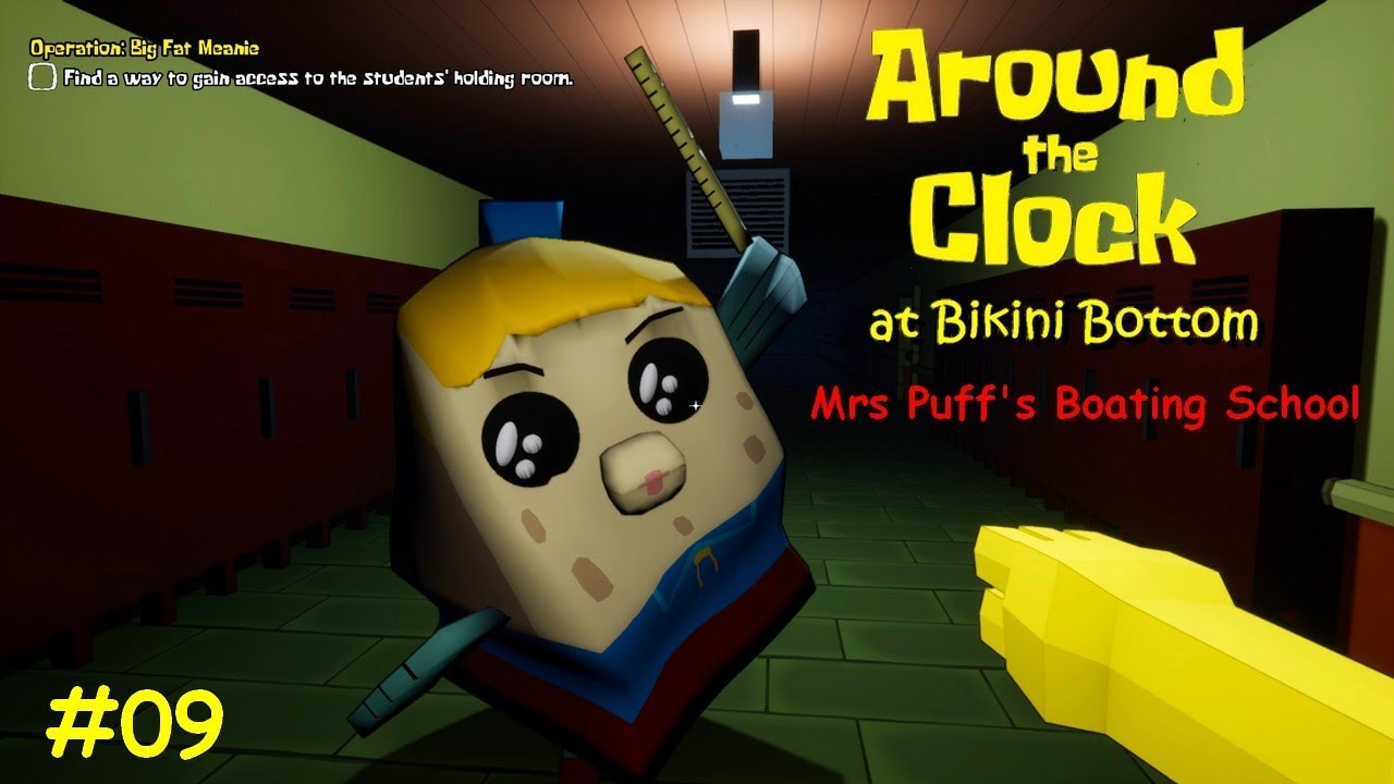 Around the Clock at Bikini Bottom (Full Game Pre-release Build ) #09 Mrs Puff's Boating School