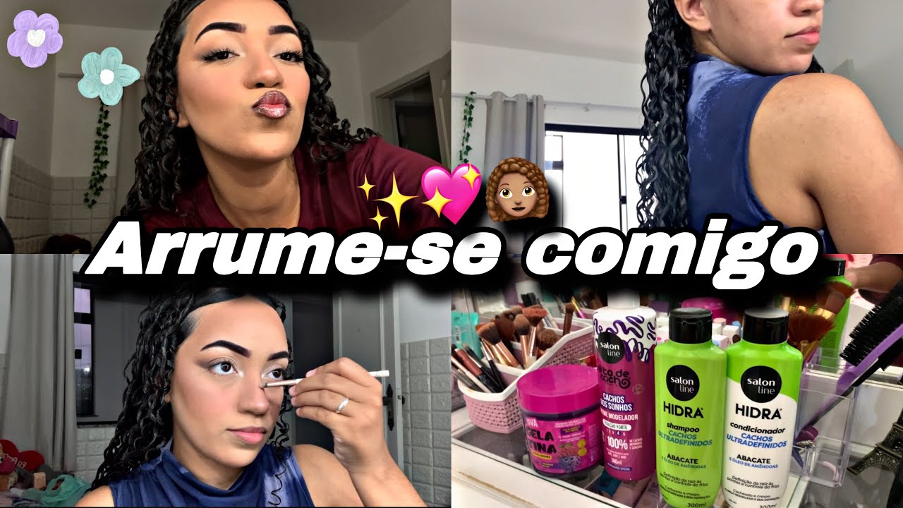 Arrume-se comigo para o congresso da igreja❤️🙏🏽😍🫶🏽 #salonlinebrasil #grwm #cachos