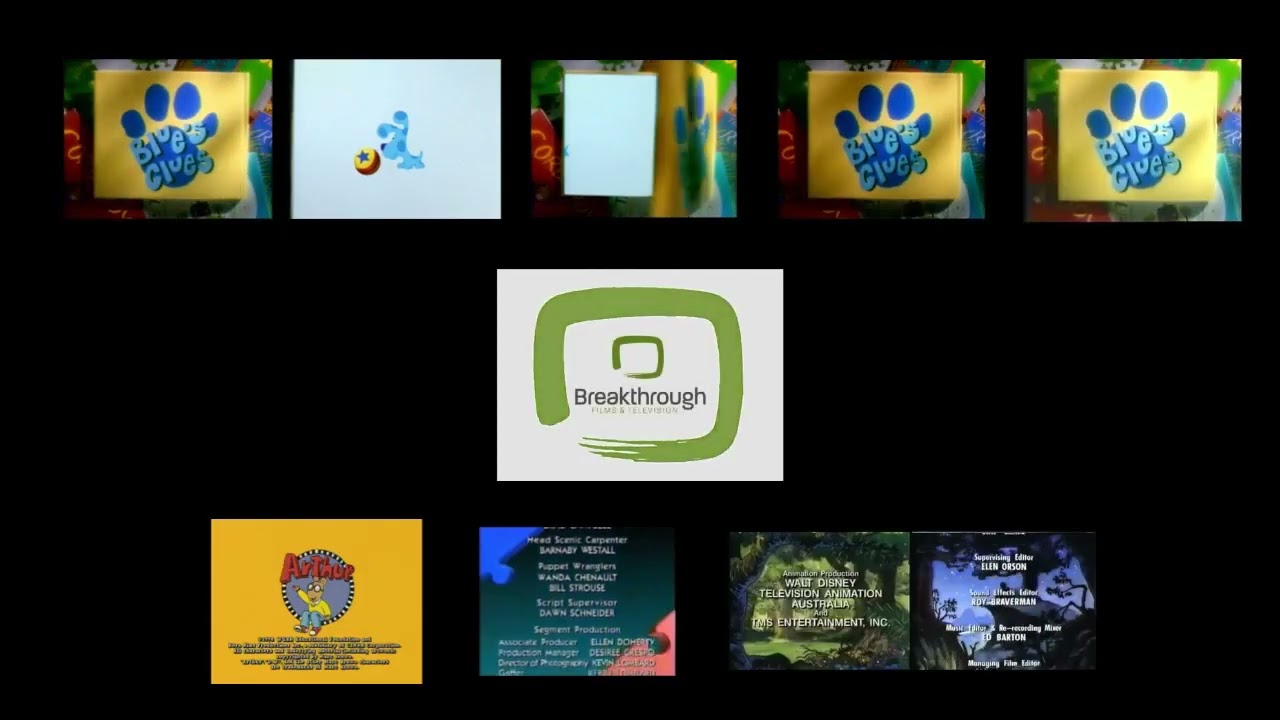 Arthur, Blue's Clues, Captain Flamingo, Puzzle Place, The Simpsons and Winnie The Pooh Credits Remix