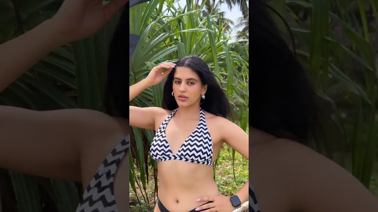 Arushi Handa Black White Shaded Bikini Look🤍🖤🔥🔥#shorts #viralshorts #arushihanda #arushihandasong