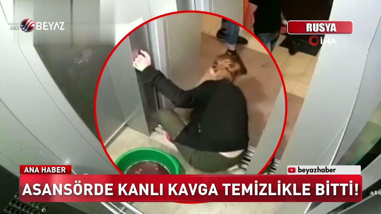Asansörde kanlı kavga temizlikle bitti!