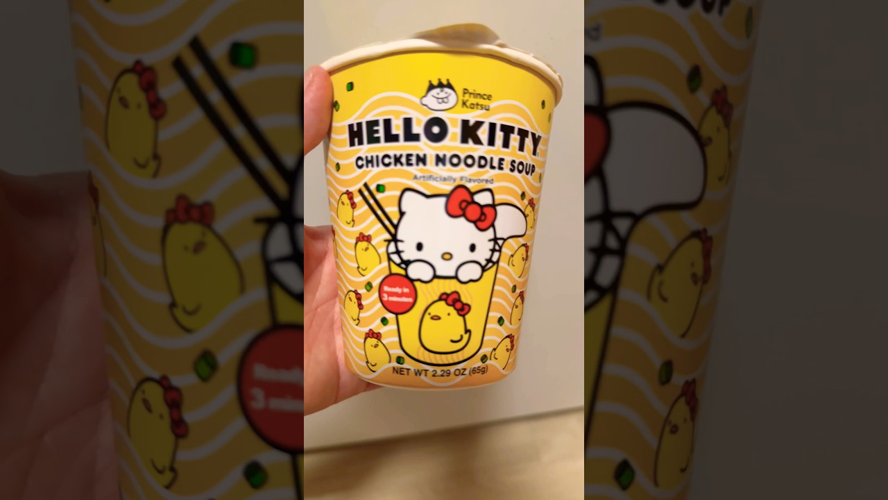 A-Sha x Hello Kitty Instant Cup Noodles $2 #foodshorts #instantnoodles #hellokitty #cupnoodles #eat