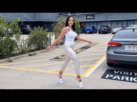 Ashley Tries Out Pleaser NAUGHTY-809 White 8 Inch High Heel Platform Shoes New Comfort Width Sole
