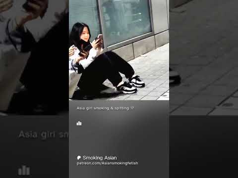 asia girl smoking  spitting 9