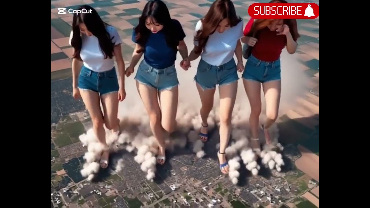 Asian giantess are destroying the city | AI Generated