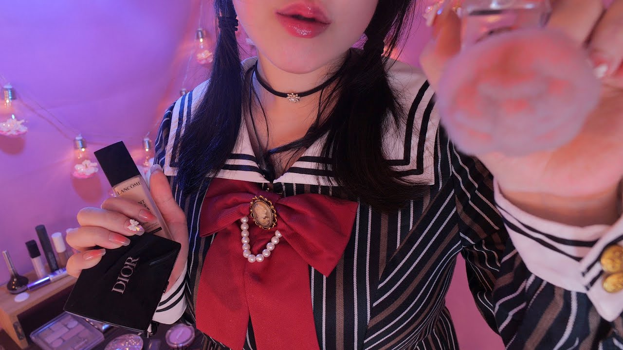 ASMR 𝐌𝐀𝐊𝐄𝐔𝐏 𝐎𝐍 𝐘𝐎𝐔💄🎀 (No Talking, Up Close, Skincare, Hi-Fi Sounds, 4K)