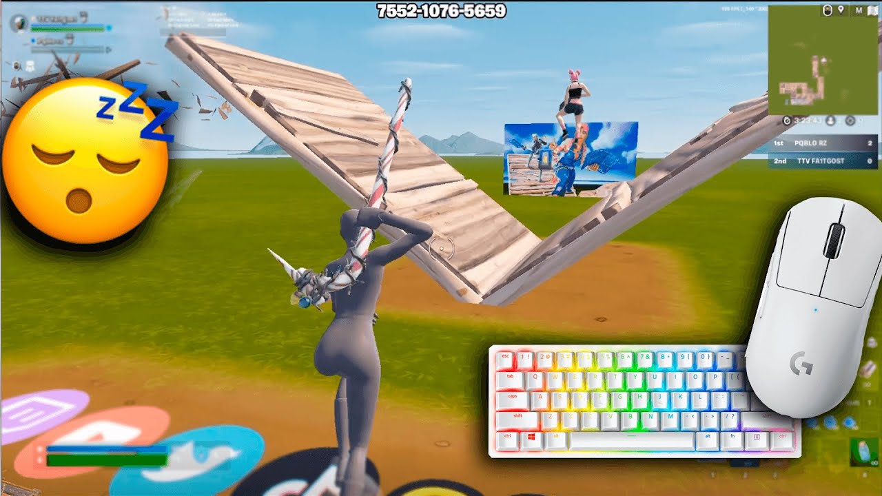 ASMR 😴 1v1 CLIX Build fight gameplay (Fortnite KBM ASMR)
