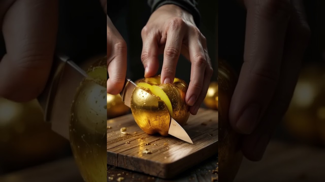 ASMR  Apple Fruit Pure Gold Sliced
