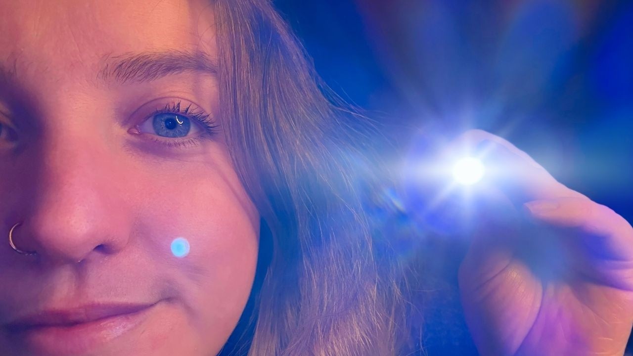 ASMR | Eye Yoga 👀 with Bright Lights ✨  [Eyes Open and Closed, Dark Room]