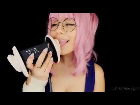 Asmr - HoneyGirl - Ear Lick And Mouth Sounds - Ahegao