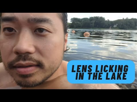 ASMR  Lens Licking In The Lake + Water Sounds