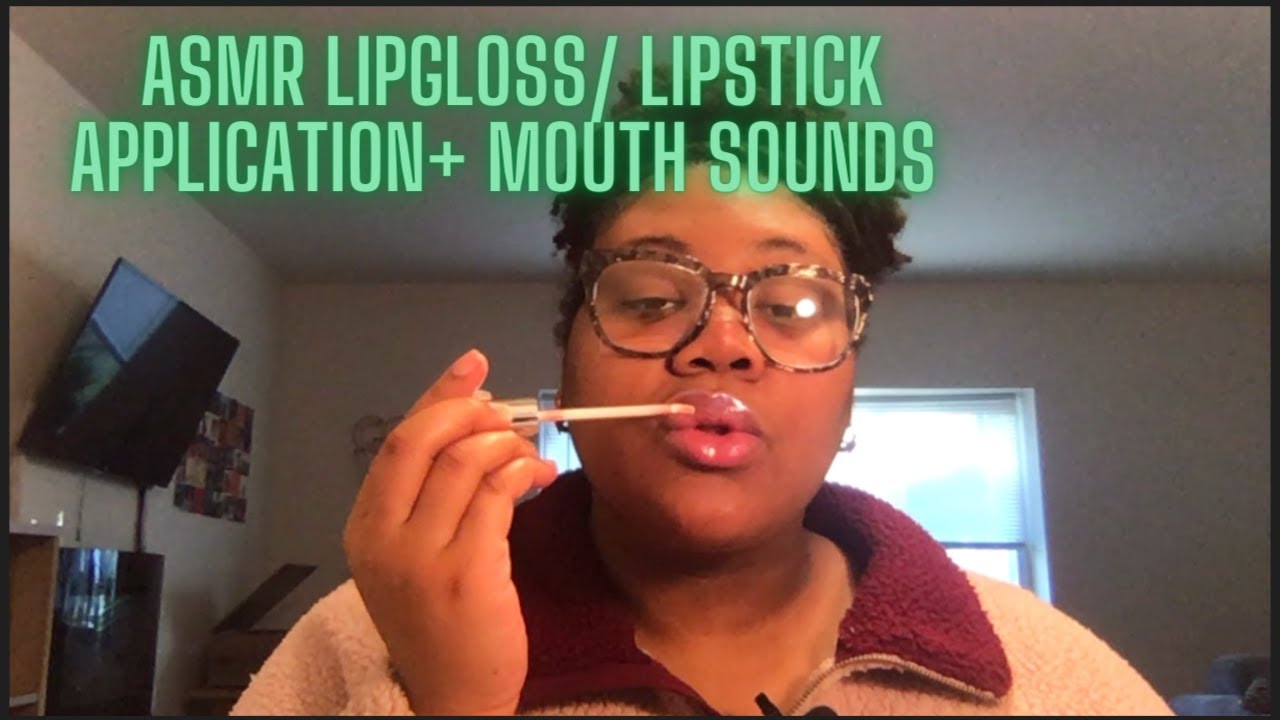 ASMR | Lipgloss & Lipstick Application + Mouth sounds
