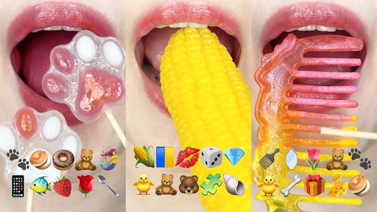asmr 10 MINUTES KOHAKUTO EMOJI FOOD EATING 코하쿠토 이모지 먹방 모음집 eating sounds