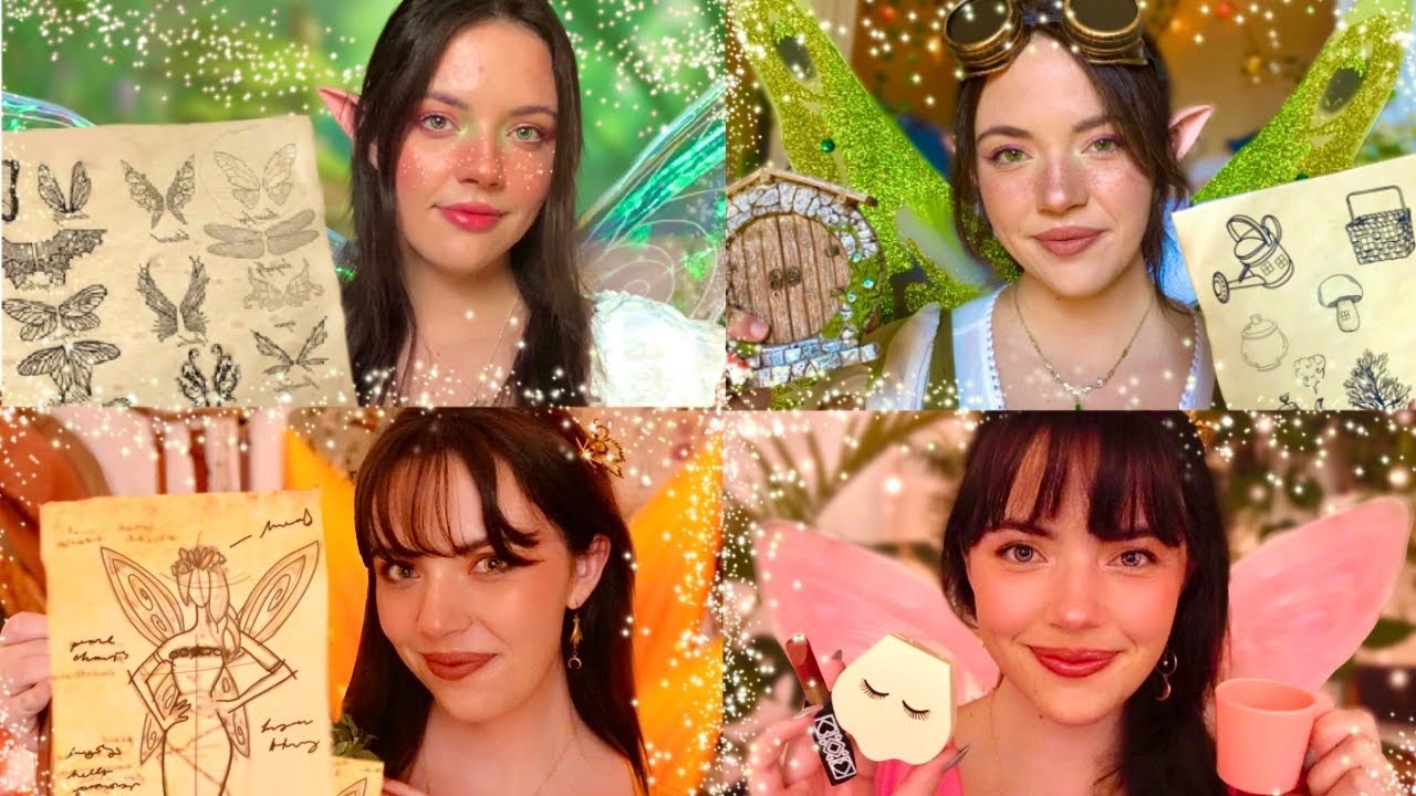 ASMR 2.5+ HRS Fairy ASMR | Desigining Your Fairy Wings, Fairy House, and Wardrobe, Wooden Makeup 🧚
