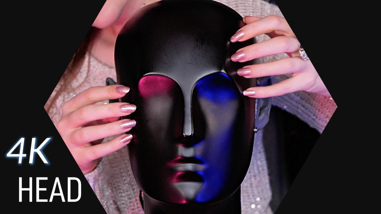 ASMR 4K Tapping & Scratching on Dummy Head, Face & Neck 💤  (NO TALKING) Sounds for Sleep & Study 2Hr