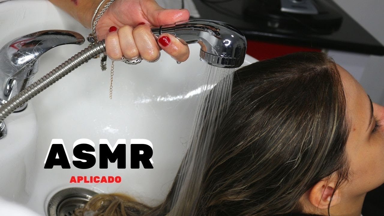 ASMR APLICADO | Lavando e hidratando o cabelo da minha prima!