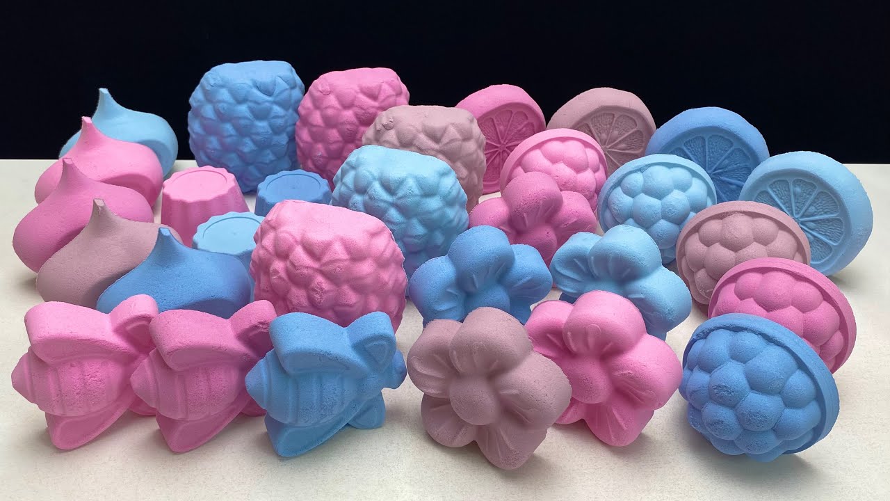 ASMR baking soda | Blue & pink🩷💙