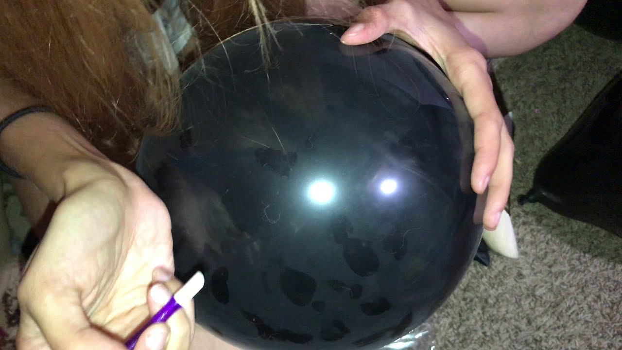 ASMR Brushing Black Balloons Popping Balloons [NO TALKING]