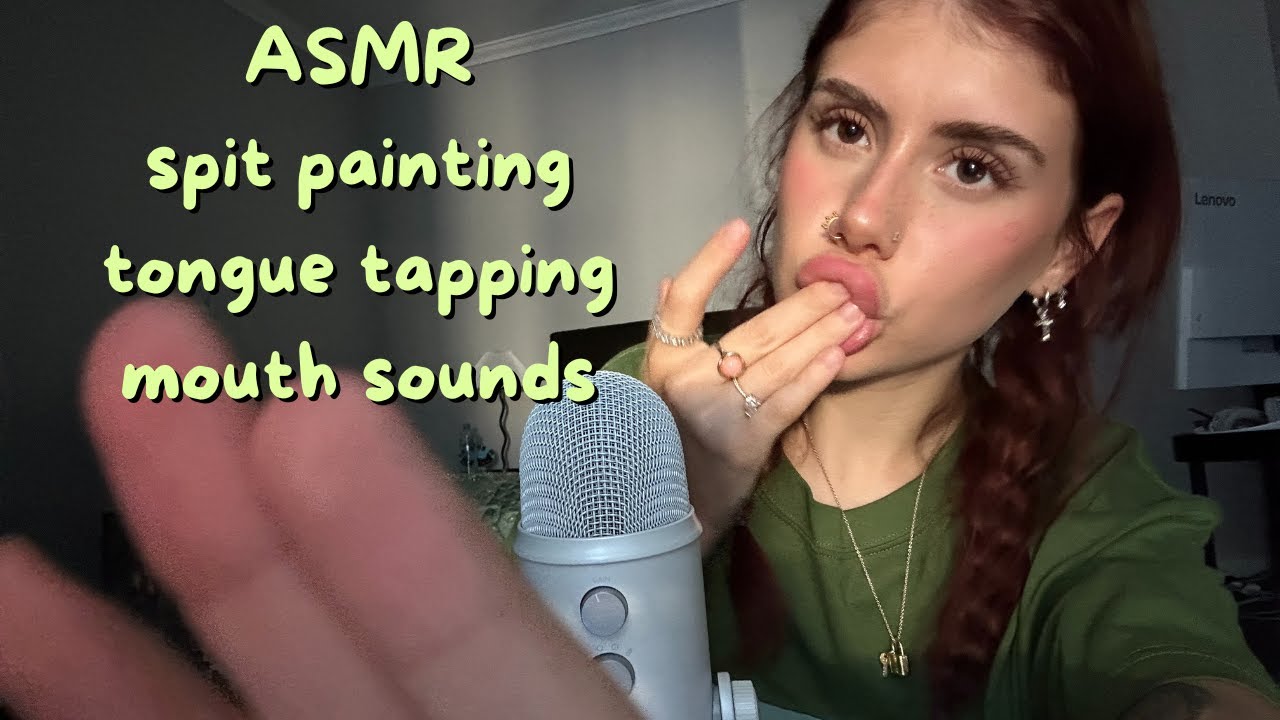 ASMR cleaning your face (spit painting, tongue tapping, mouth sounds) 😴