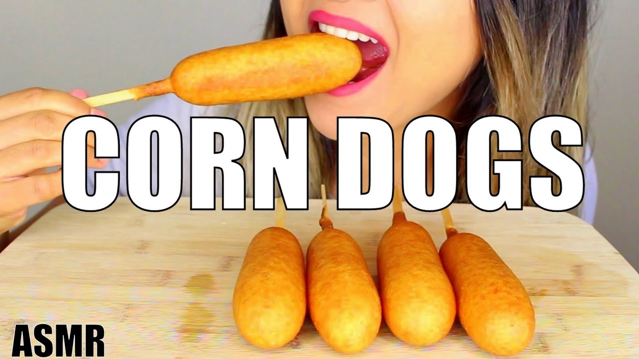 ASMR: Corn dogs *BINAURAL Eating Sounds* with ZOOM H6