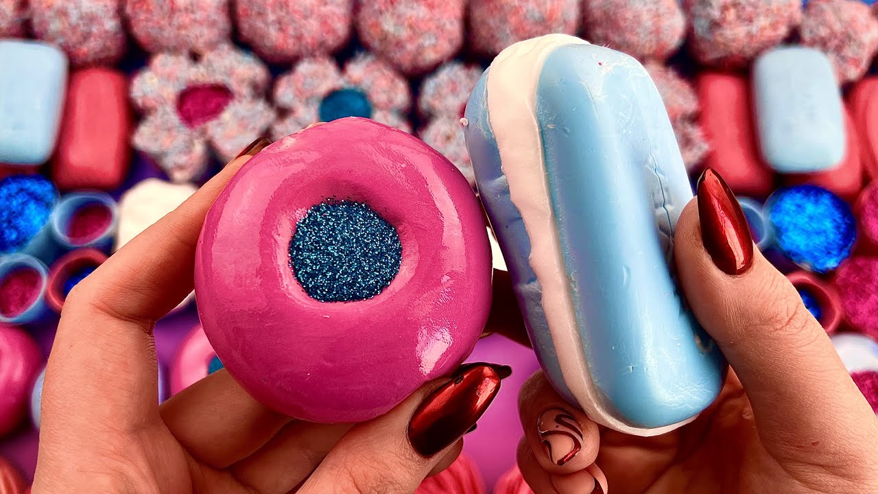 ASMR crushing soap boxes with foam 💙  Cutting soap cubes 💕 Clay cracking light plasticine 💖