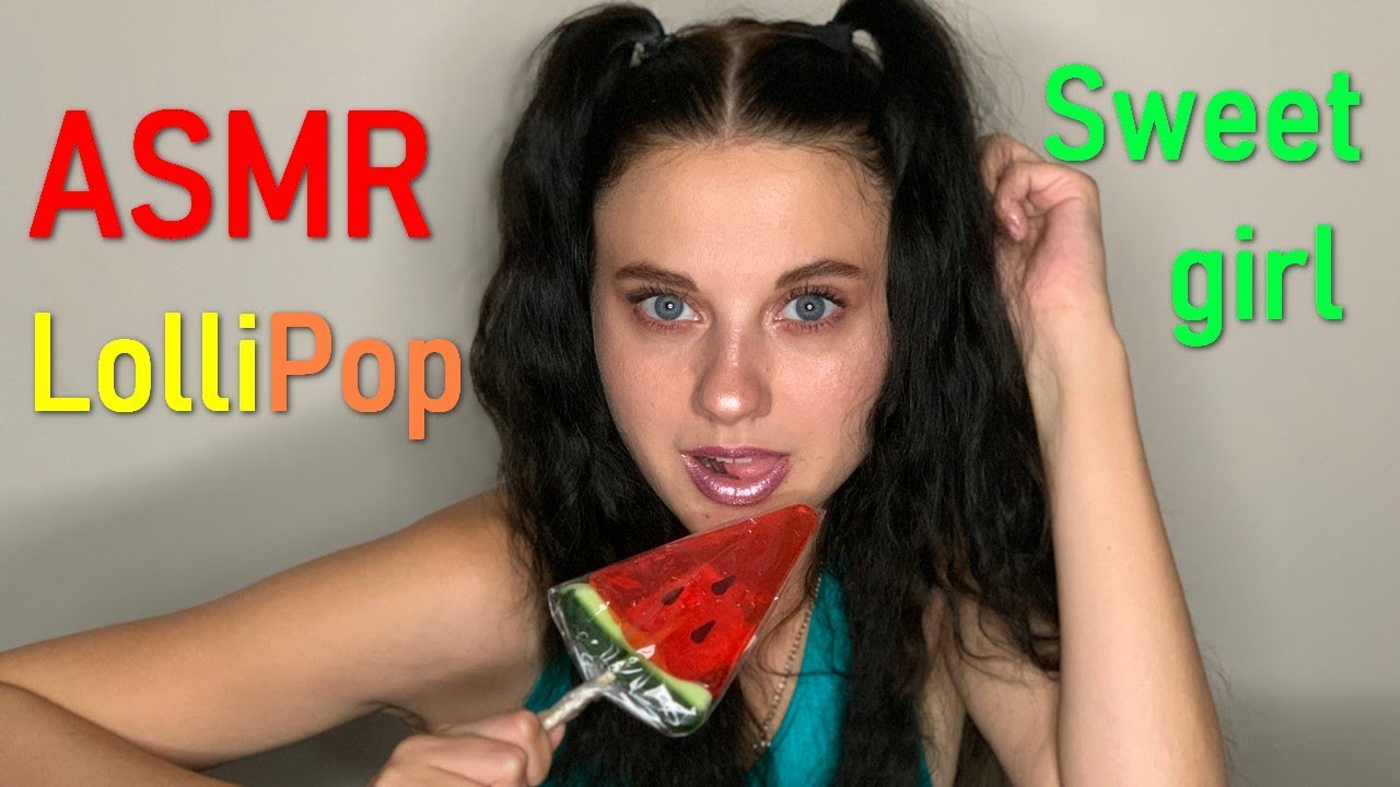 ASMR eating LOLLIPOP Watermelon Candy ASMR Türkçe АСМР