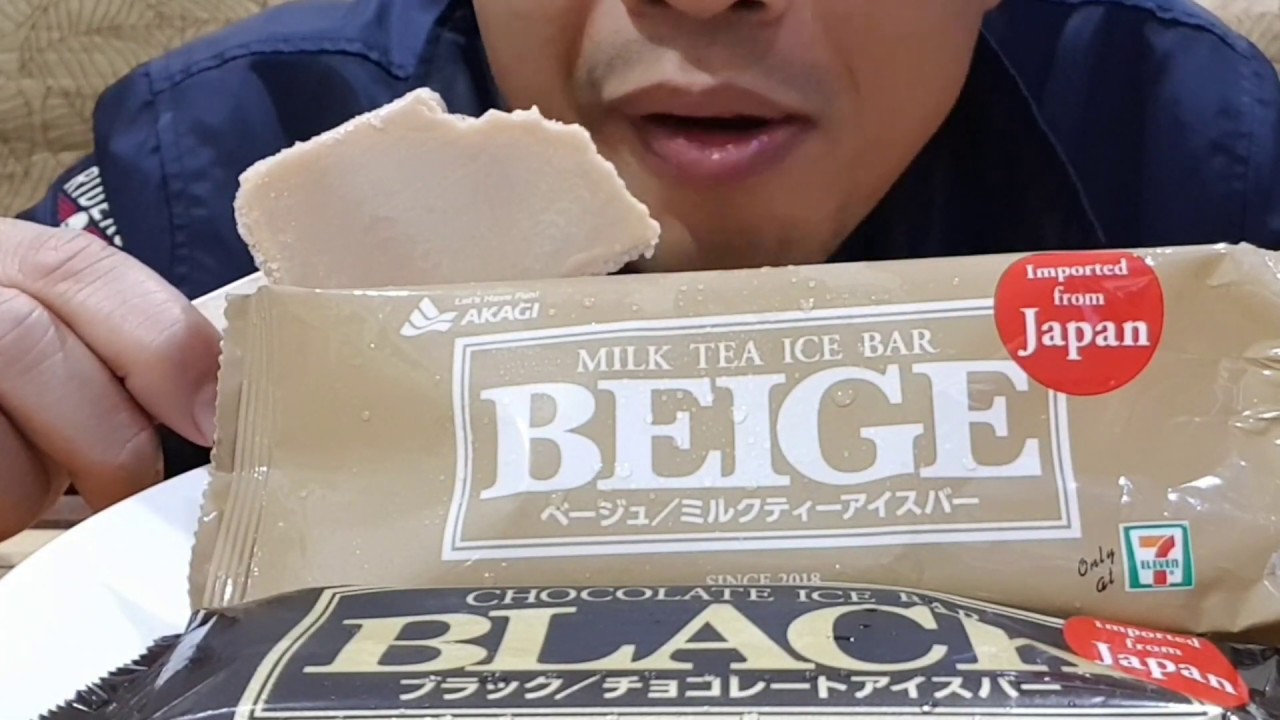 ASMR Eating Sounds | Akagi Black Chocolate Ice Bar and Milk Tea Ice Bar  Import from JAPAN