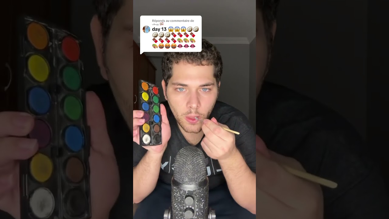 ASMR EMOJI CHALLENGE 😱🥥🍫🎨🤬👄