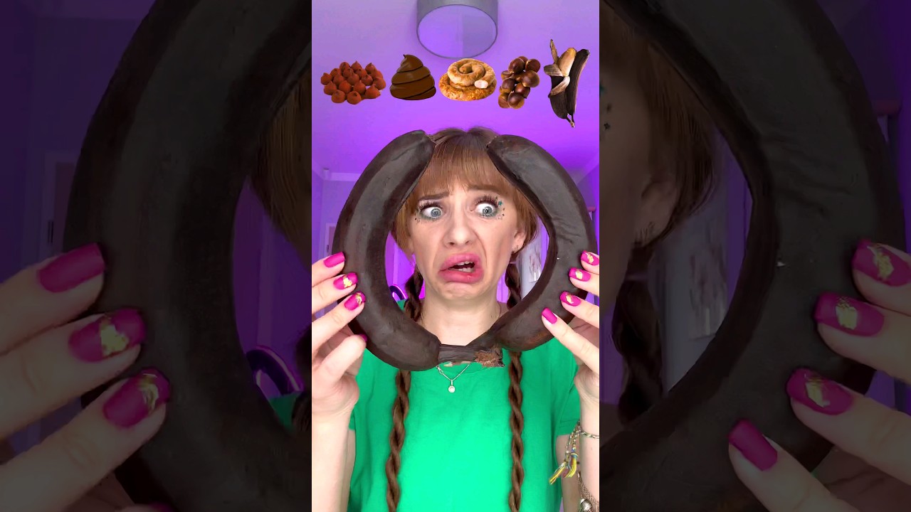 ASMR Emoji Eating Only Brown Food Mukbang #shorts