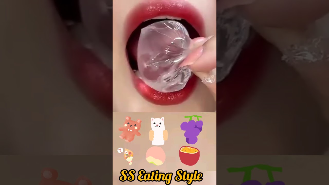 asmr EMOJI FOOD💦🍜🥮🍏💎🦎😸🐷🐍👋입술 먹방 eating sounds. #ASMR​ #eating​ #mukbang​ #asmrfood #food