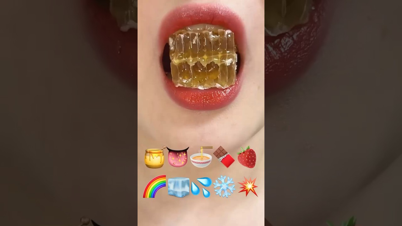 asmr EMOJI FOOD eating sounds(sped up)