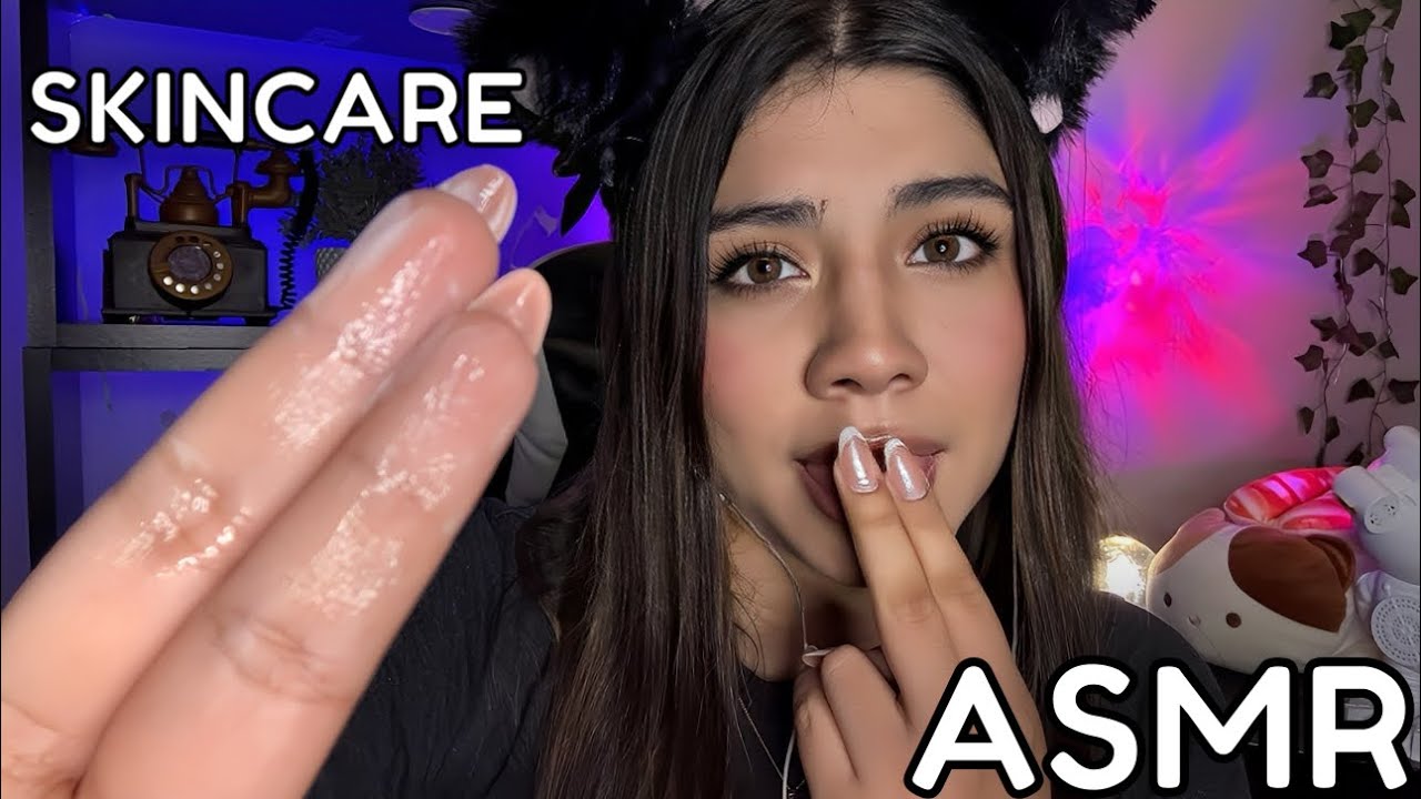 ASMR español / TE HAGO UNA SKINCARE LUJOSA con SPIT PAINTING + B4BITA EN TU CARA muy RELAJANTE