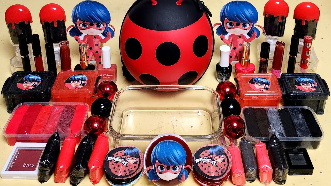 ASMR Miraculus Ladybug Slime Mixing Random Into Slime! Satisfying Slime#ASMR#Slime#satisfying