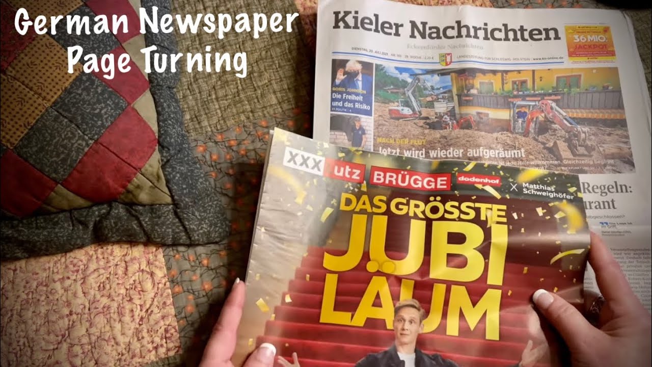ASMR Newspapers From Germany! (No talking only) Page turning of crinkly newspapers & ads/flyers.