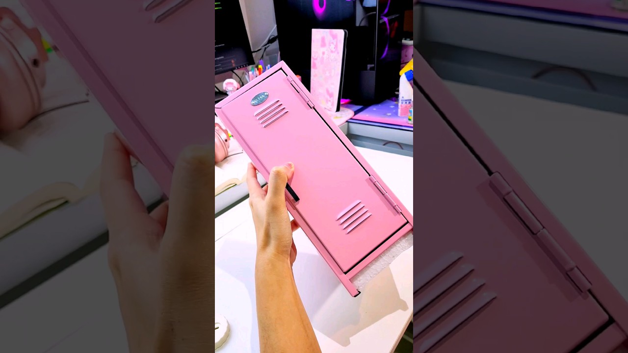 ASMR Pastel Kawaii Mini Locker 🩷🗄 #deskorganizer
