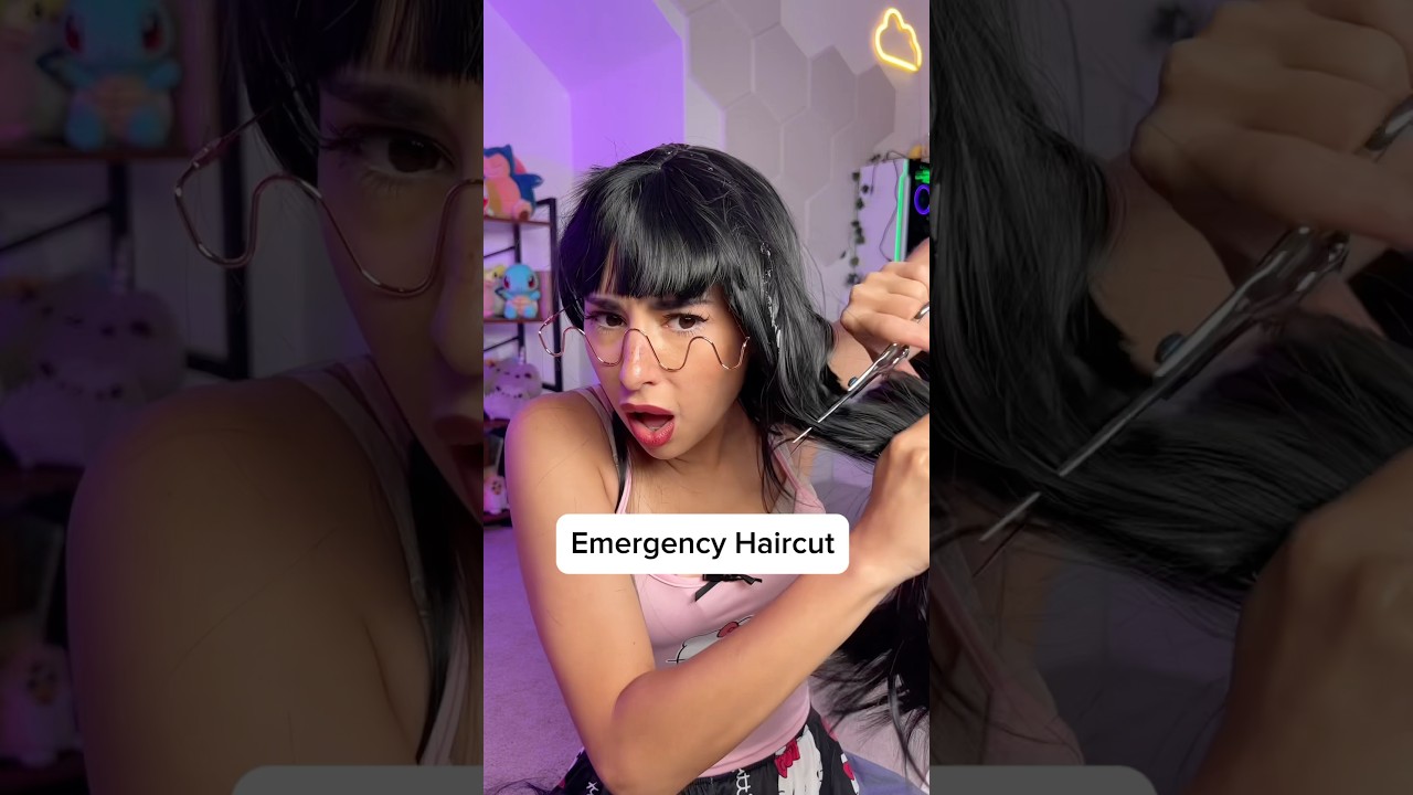 ASMR slime emergency haircut 😖 #asmr #shorts #comedy