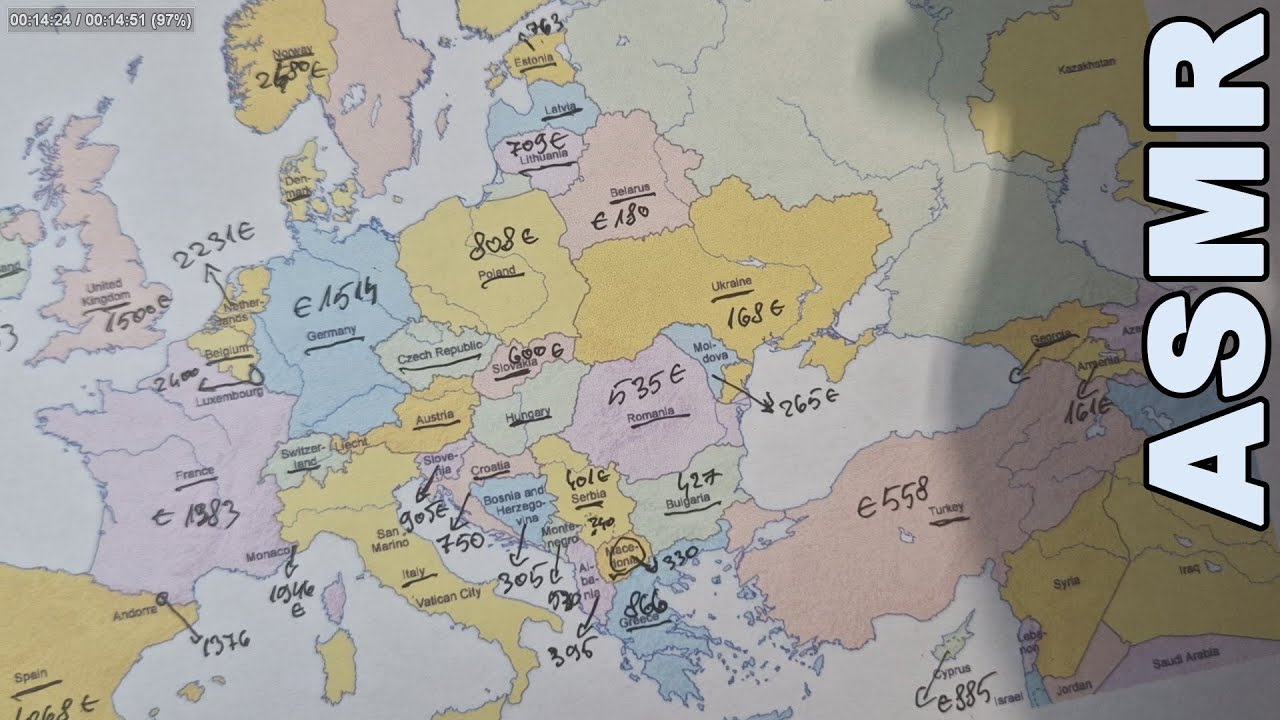 ASMR: The Minimum Wages  for Every Europe Country | Stats & Facts | ASMR maps and whispering