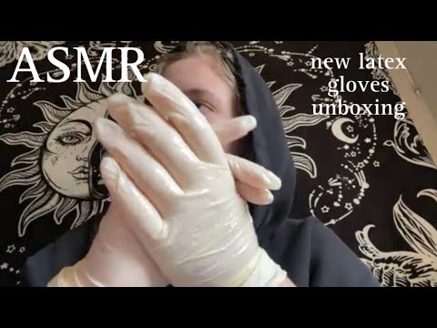 ASMR unboxing new latex gloves