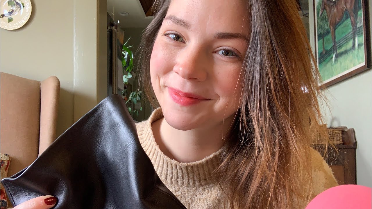 ASMR Unboxing New Leather Boots and Try-on - Leather Sounds