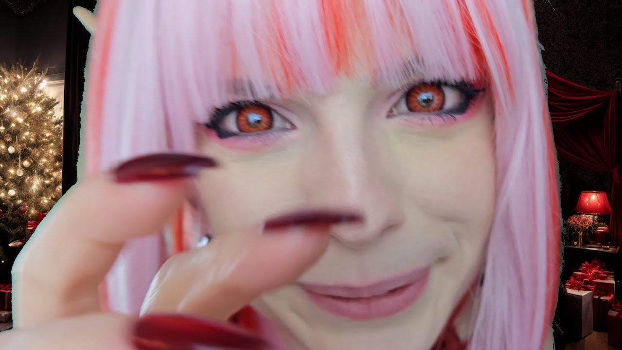 ASMR Xmas Succubus Sylk Tickle Torture | Purring | Cute | Dark Sylk | Long Fake Nails