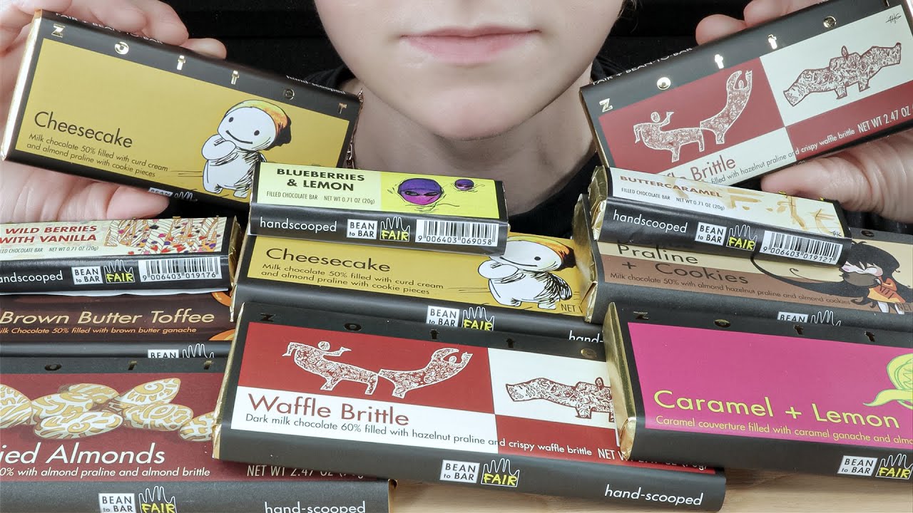 ASMR ZOTTER CHOCOLATE *CHEESECAKE CANDIED ALMONDS, WAFFLE BRITTLE, PRALINE COOKIE, BROWN BUTTER 먹방