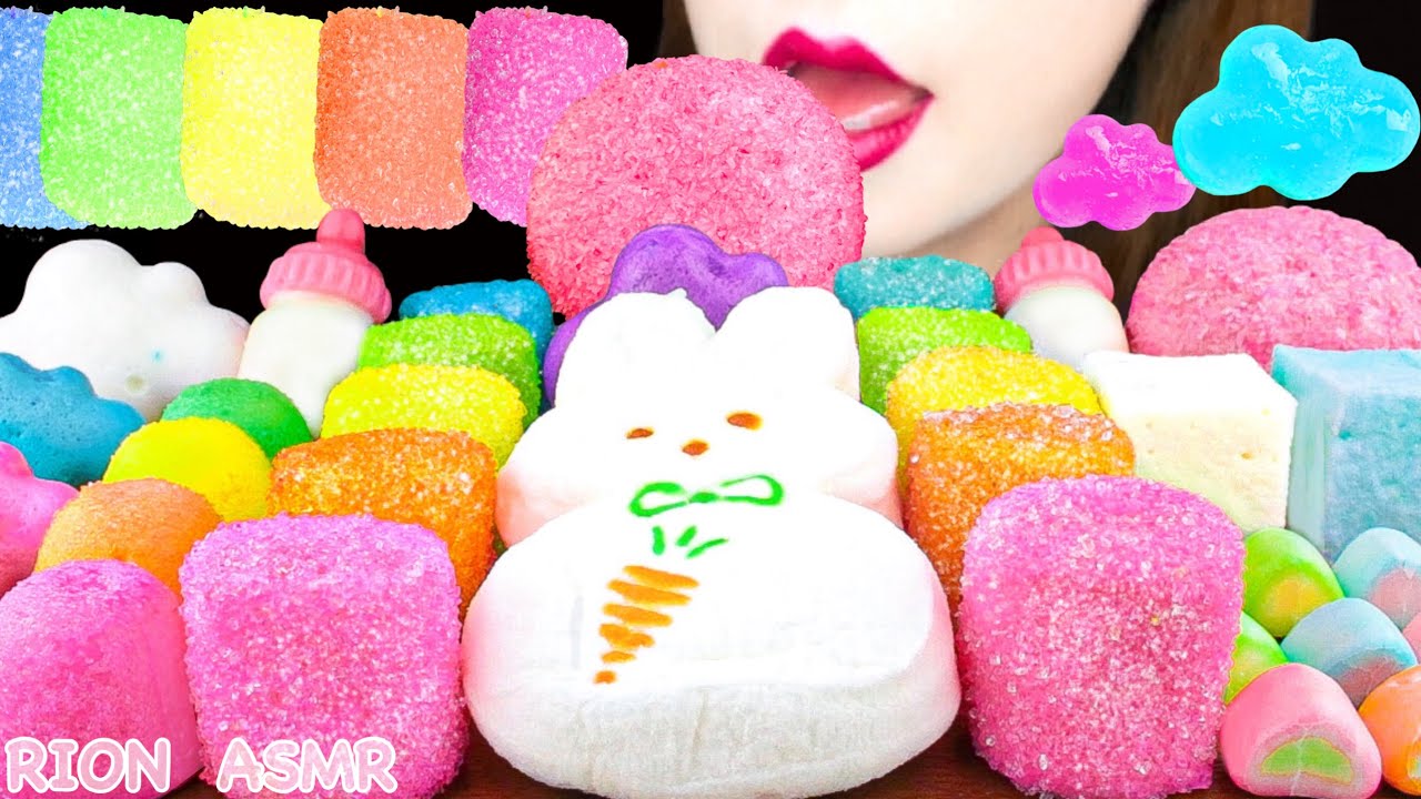 【ASMR】MARSHMALLOW PARTY💖 CRUNCHY MARSHMALLOW,PEEPS GIANT BUNNY MUKBANG 먹방 EATING SOUNDS NO TALKING