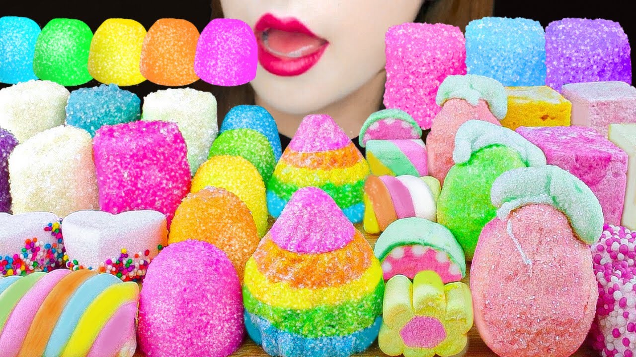 【ASMR】MARSHMALLOW PARTY💖RAINBOW MARSHMALLOW,CHOCOLATE COVERED MARSHMALLOW  MUKBANG 먹방 EATING SOUNDS