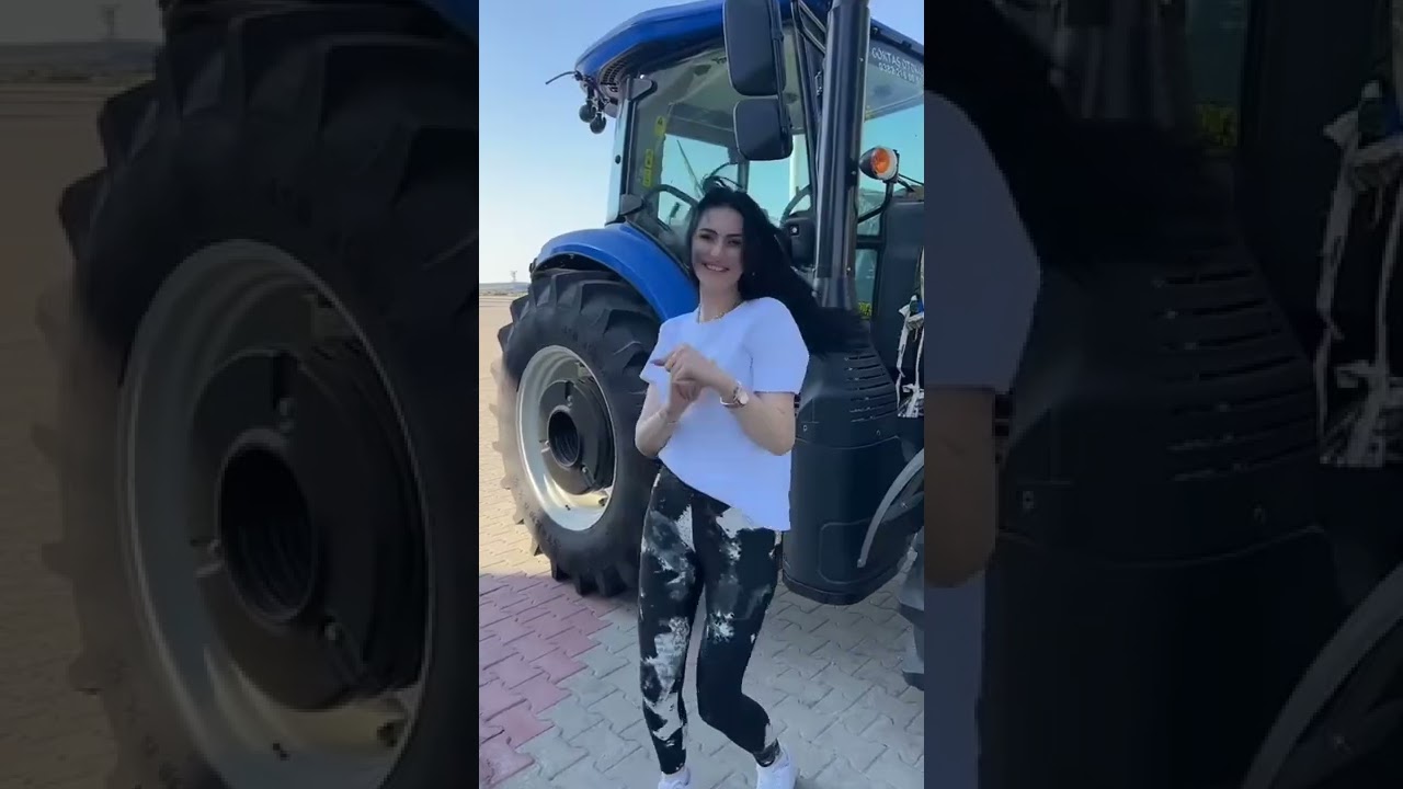 At Gibi Taytlı Hatun, Traktörün Başında Oyun Havası Oynayarak Dillere Destan Kıvırıyor