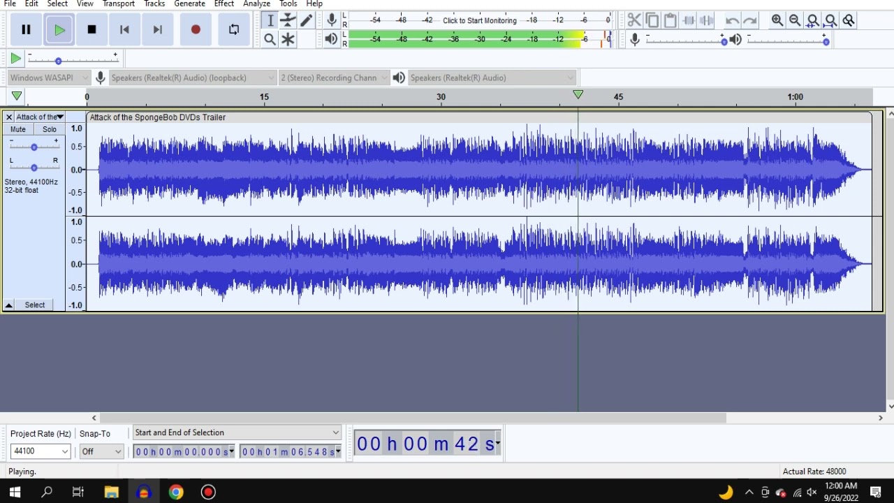 Attack of the SpongeBob DVDs Trailer but recorded on Audacity