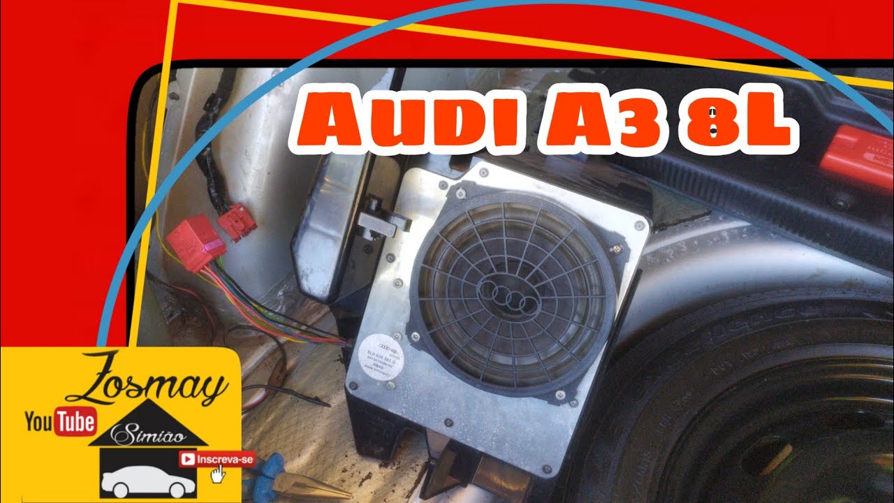 Audi A3 8L como remover acabamento lateral porta malas, acessar subwolfer original e bomba a vácuo
