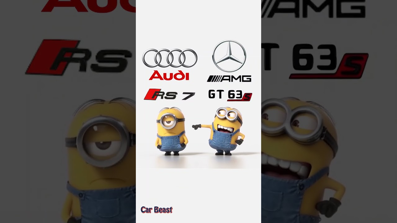 Audi RS7 vs Mercedes AMG GT63S minions style #funny #tiktok #rs7 #amg #status
