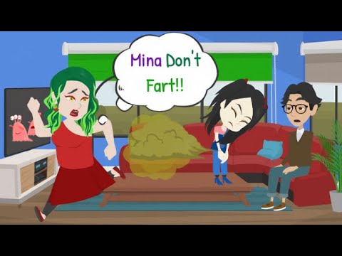 Auntie Sasha Scared of Mina's Fart - Animated Story - Mina English - Normal English- improve English