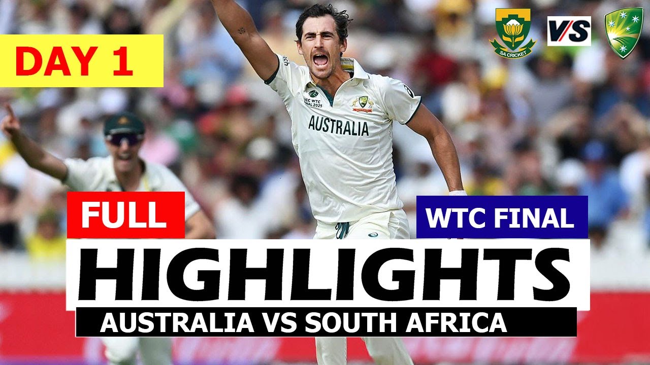 AUSTRALIA VS SOUTH AFRICA FULL HIGHLIGHTS WTC FINAL TEST 2025 DAY 1 | AUS VS SA